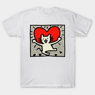 Funny Keith Haring, cats lover T-Shirt